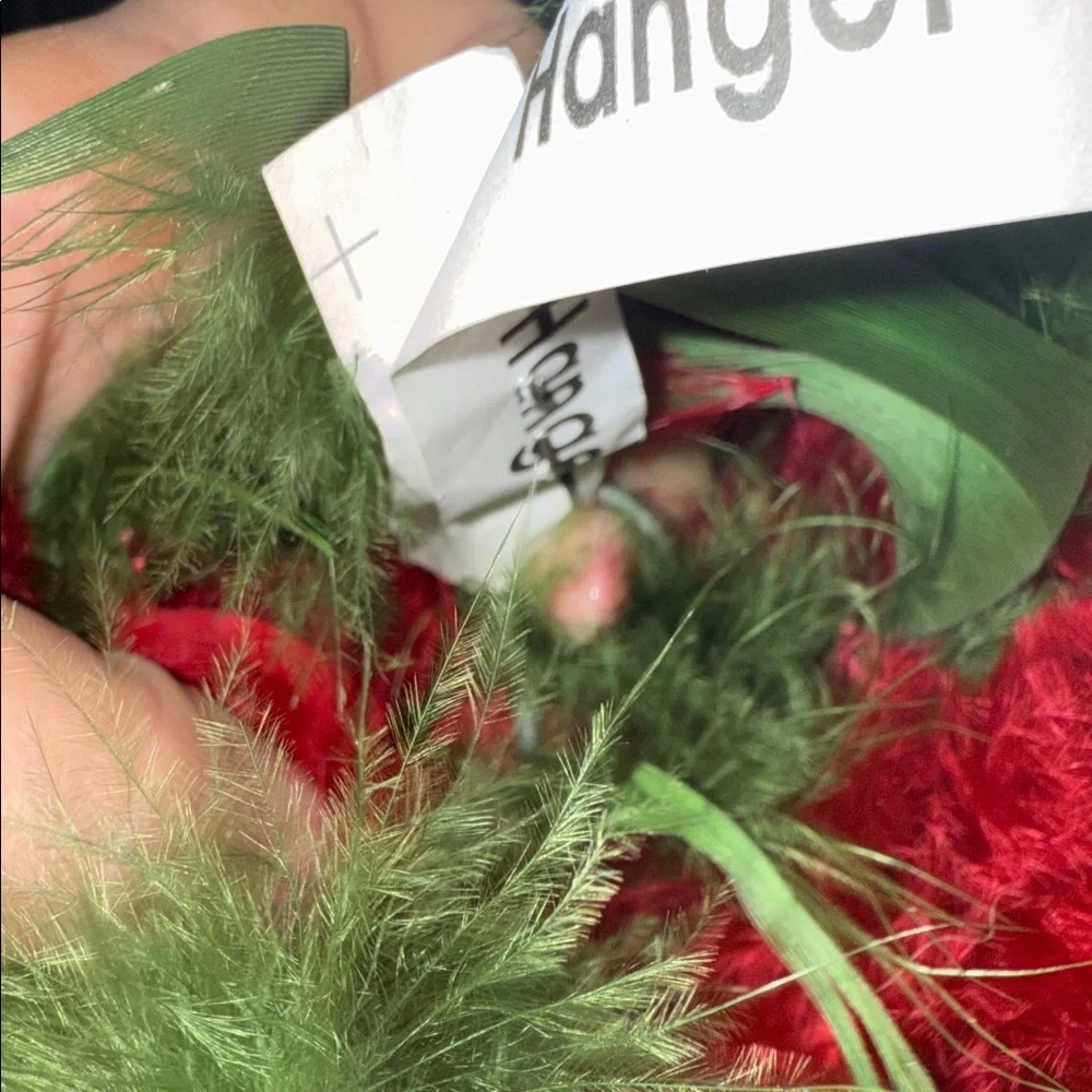 Original Boxed Angel Wreath Crafted of Beautiful Dyed Feathers with Hook